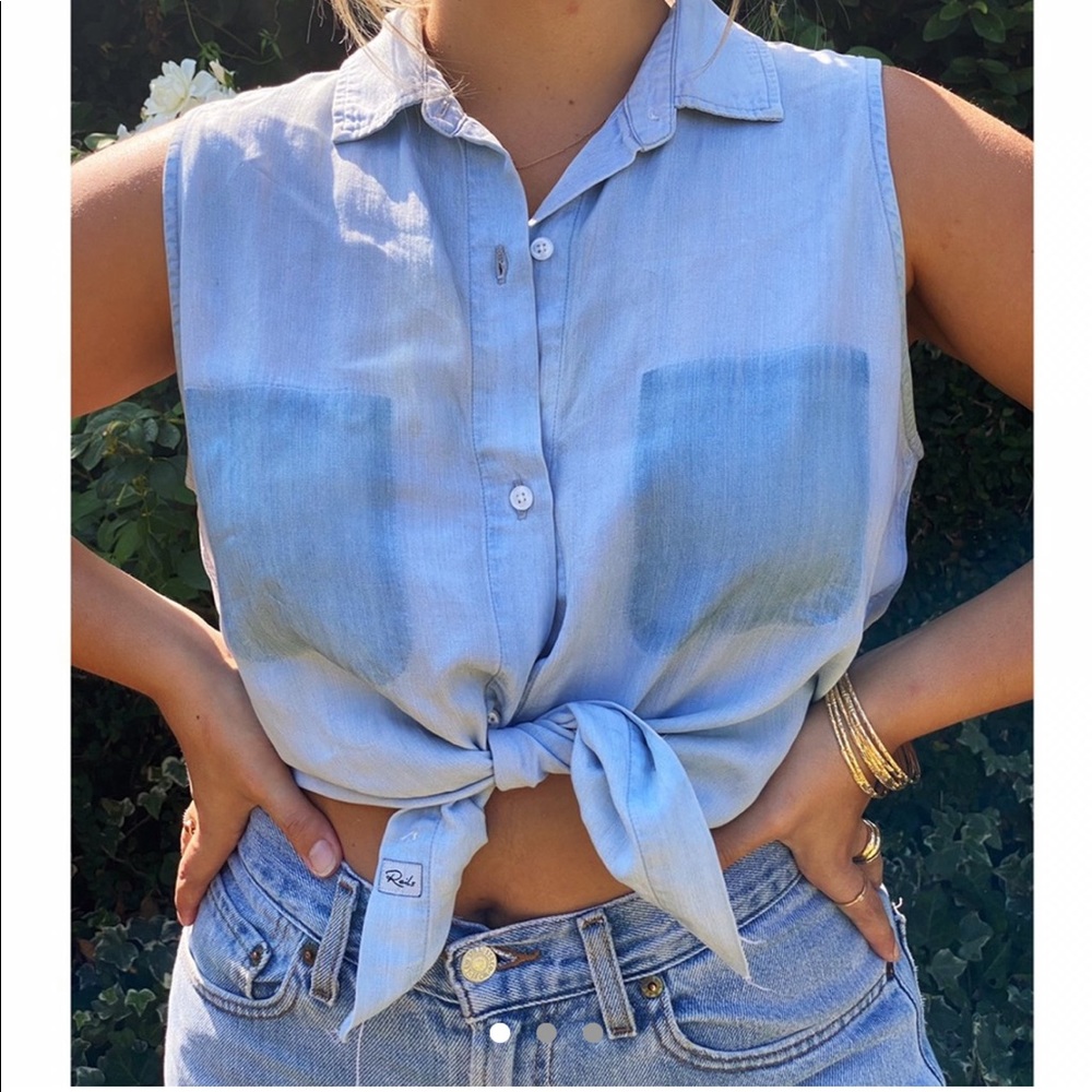 Rails button down chambray top